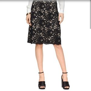 Kate Spade black lace a-line midi skirt. Size 0, excellent like-new condition
